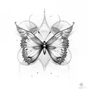 3 butterfly flying  tattoo design idea