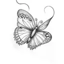 3 butterfly flying  tattoo design idea