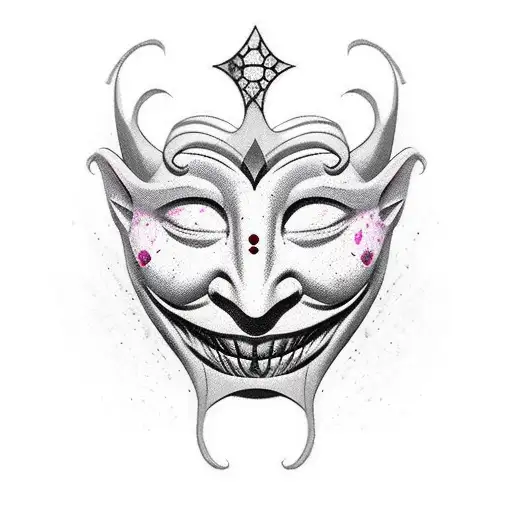 Comedy Tragedy Mask Tattoos - what do they mean? Theatre Mask Tattoos  Designs & Symbols - Comedy Tragedy Mask tattoo meanings
