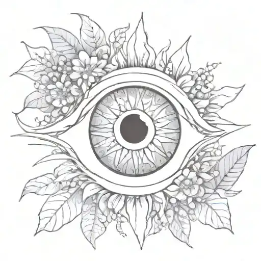 eye sunbeams bayleaf tattoo design idea
