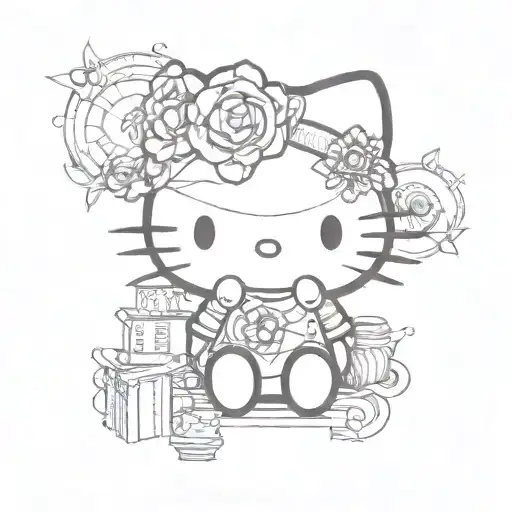 hello kitty tattoo design idea