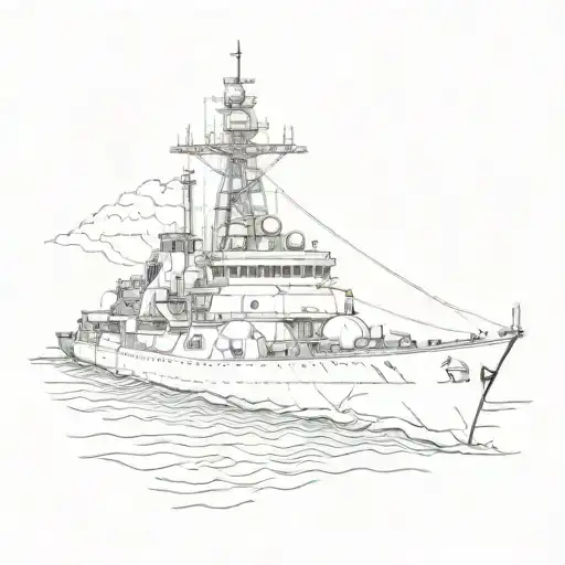 navy destroyer tattoo design idea