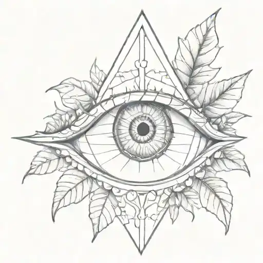 all seeing eye bay leaf  tattoo design idea