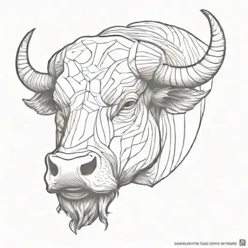 Bull head Front view tattoo design idea