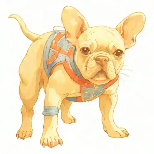 French Bulldog in a Spiderman costume  tattoo design idea