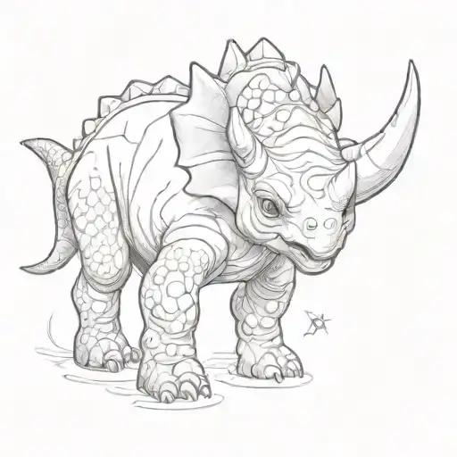 Baby Triceratops  tattoo design idea