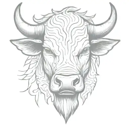 Bull head Front view tattoo design idea