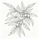 olive branches crossing each other tattoo design idea