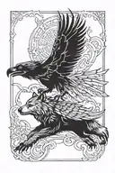 wolf and eagle tattoo design idea