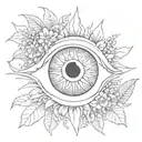 eye sunbeams bayleaf tattoo design idea