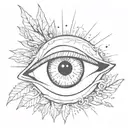 eye sunbeams bayleaf tattoo design idea