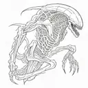 xenomorph Alien movie tattoo design idea