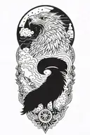 wolf and eagle tattoo design idea