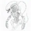 xenomorph Alien movie scenes tattoo design idea