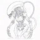 xenomorph Alien movie scenes tattoo design idea