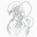 xenomorph Alien movie scenes tattoo design idea
