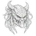 predator mask tattoo design idea