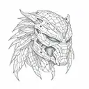 predator mask tattoo design idea