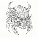 predator mask tattoo design idea