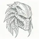 predator mask tattoo design idea