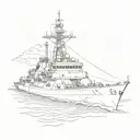 navy destroyer tattoo design idea