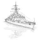 navy destroyer tattoo design idea