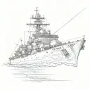 navy destroyer tattoo design idea