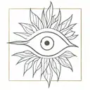 eye sunbeams bayleaf tattoo design idea