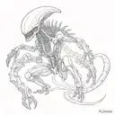 xenomorph Alien movie scenes tattoo design idea