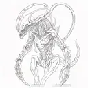 xenomorph Alien movie scenes tattoo design idea