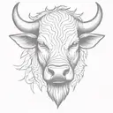 Bull head Front view tattoo design idea
