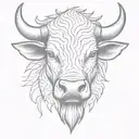 Bull head Front view tattoo design idea