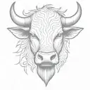 Bull head Front view tattoo design idea