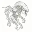 xenomorph fighting predator tattoo design idea