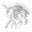 xenomorph fighting predator tattoo design idea