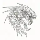 xenomorph fighting predator tattoo design idea