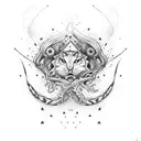 A forearm cross with last name tattoo design idea