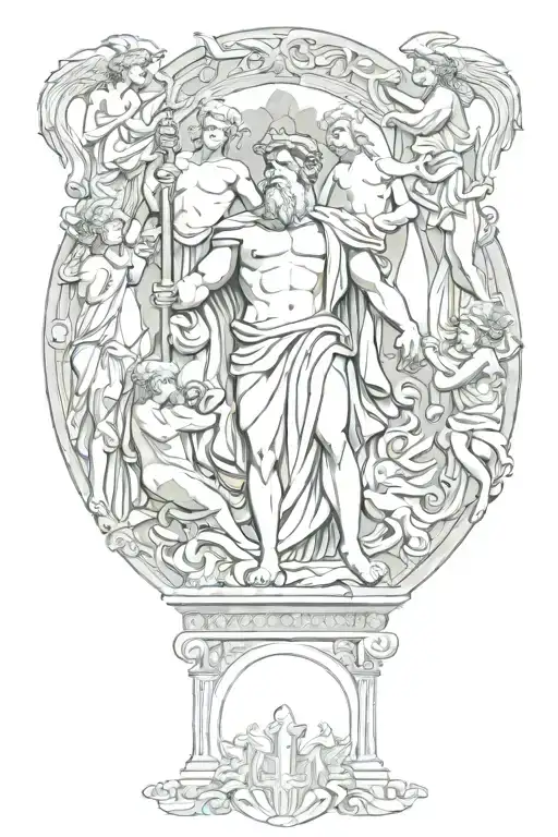 pagan gods Olympus tattoo design idea