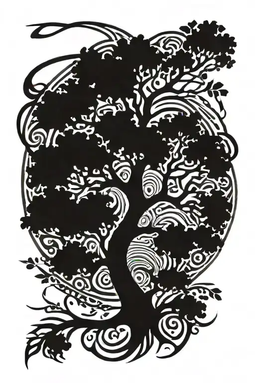walnut tree tattoo design idea