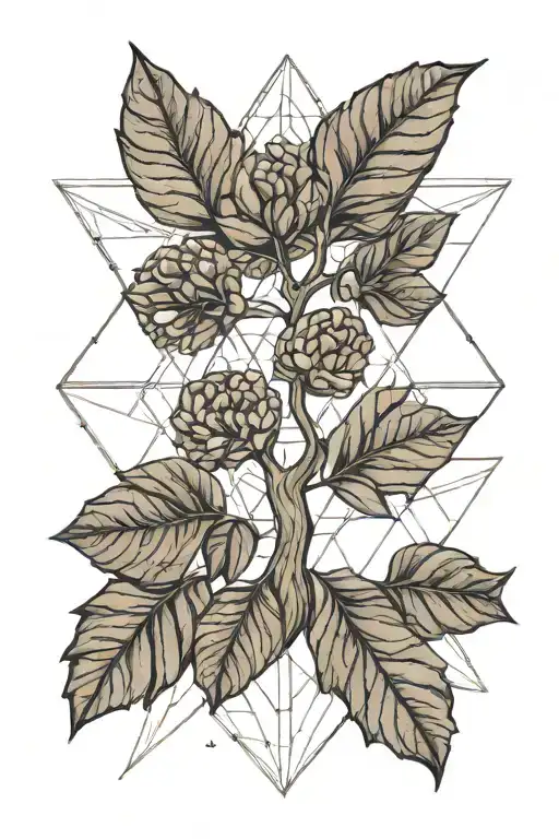 walnut tree tattoo design idea
