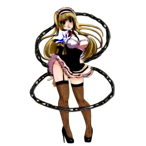 Hentai maid girl in chains tattoo design idea