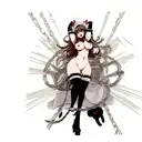 nude hentai maid girl in chains tattoo design idea