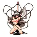 nude hentai maid girl in chains tattoo design idea