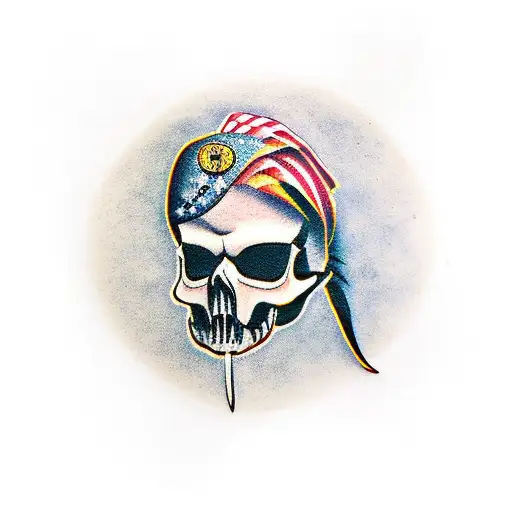 crow skull  tattoo design idea