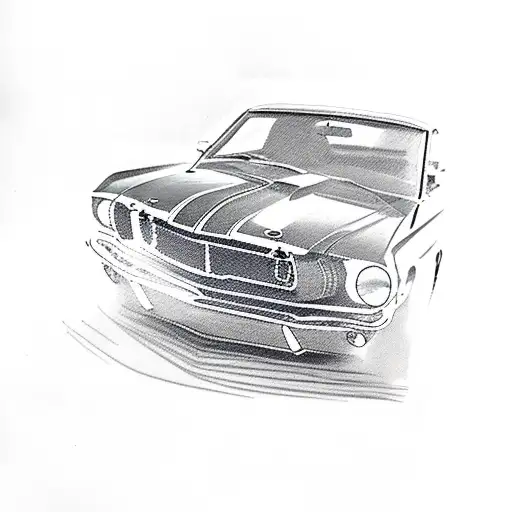 Ford Mustang 1968 tattoo design idea