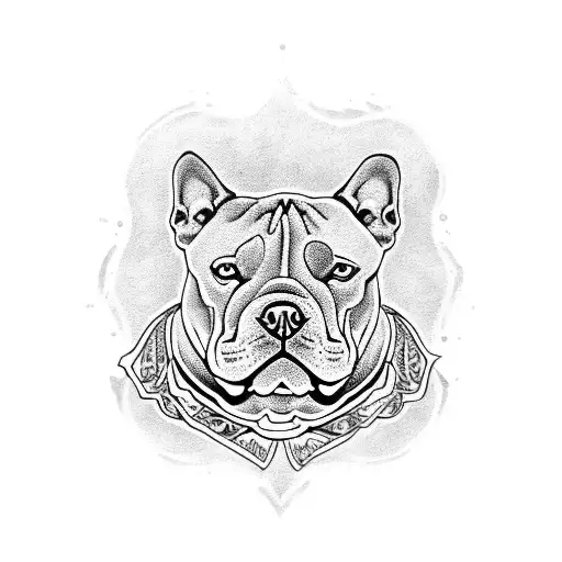 American bully tattoo design idea