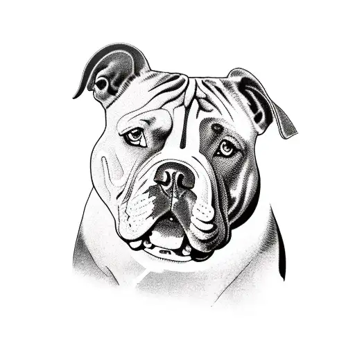 American bully tattoo design idea