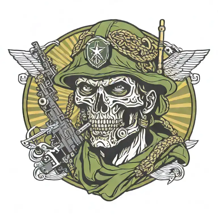 us Army Green beret communications sergeant reaper tattoo design idea
