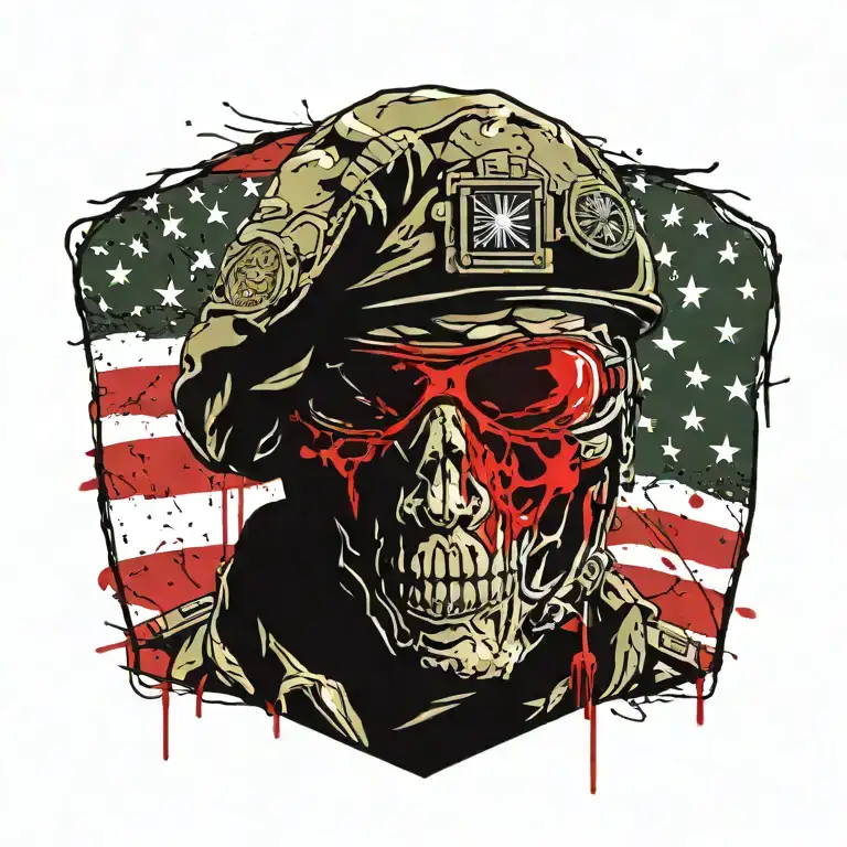 us Army Green beret communications sergeant reaper tattoo design idea