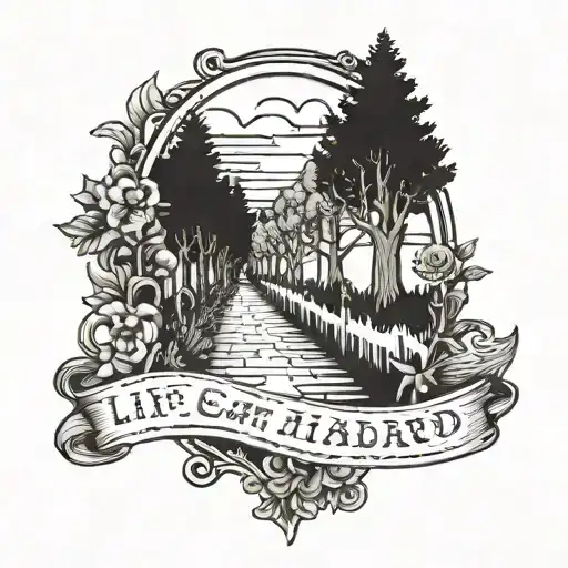 Life can get hard sometimes I know You got to get up and walk the straight and narrow tattoo design idea